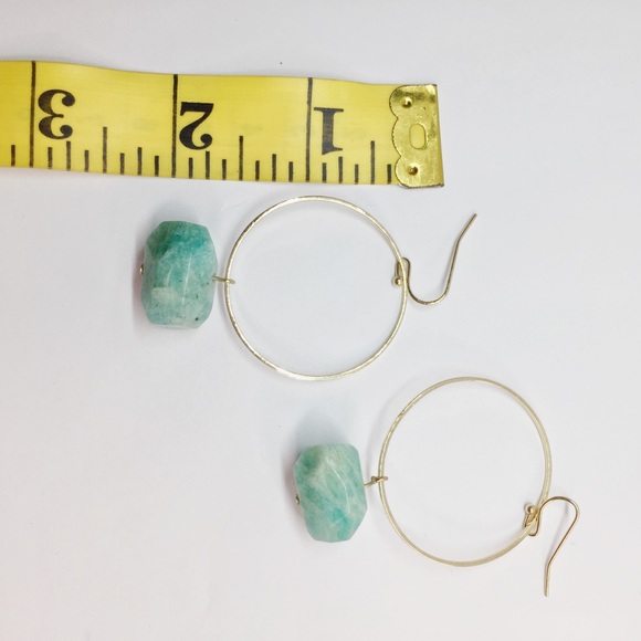NWT Anthropologie stone hoop earrings - Picture 4 of 4